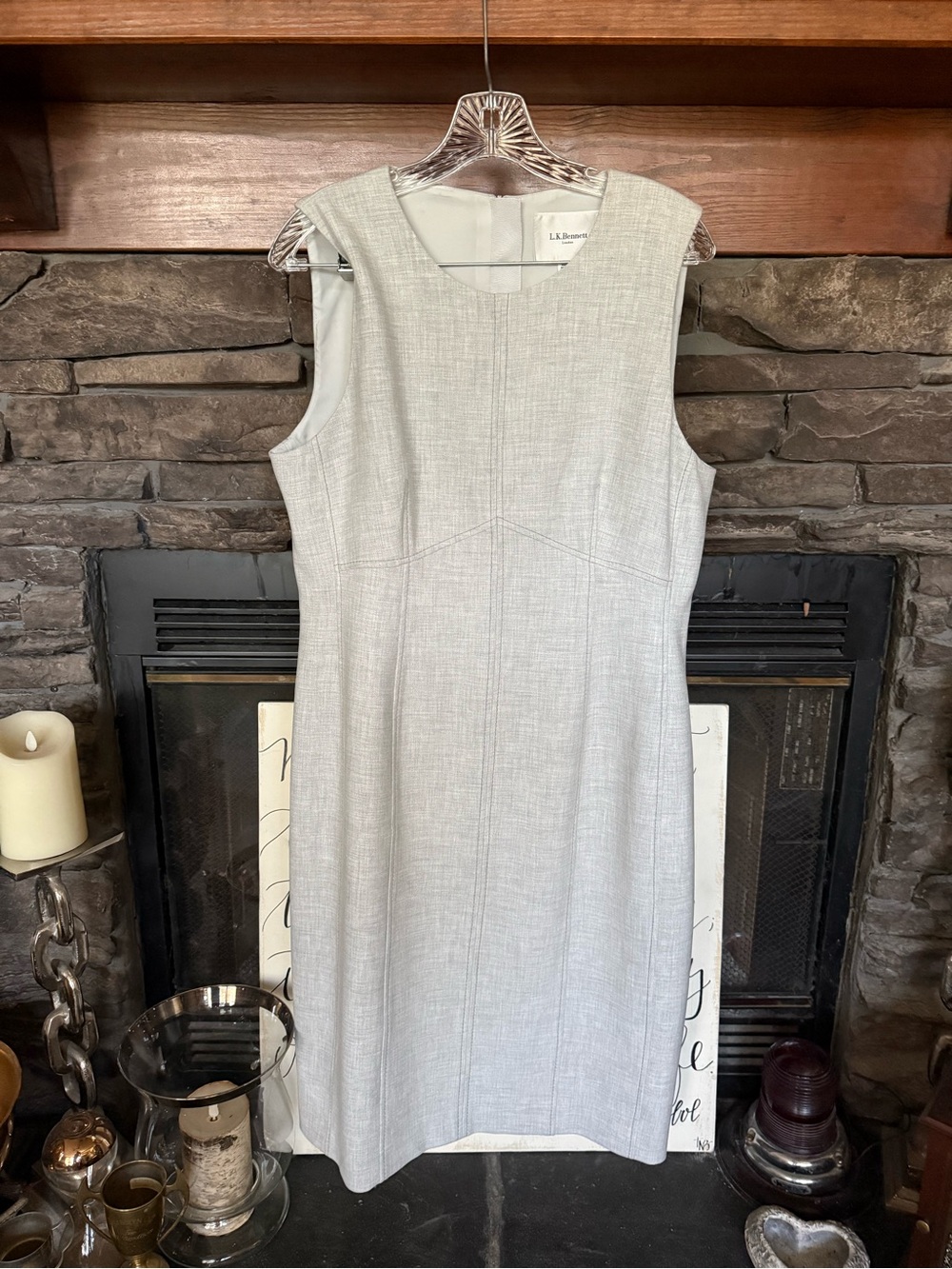 NWT LK Bennwtt DR Lize gray dress. Sz. 14